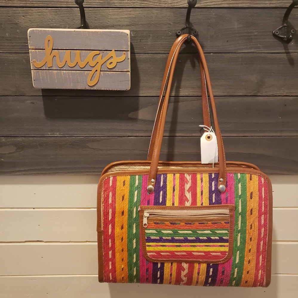 Multicolor Straw Bag